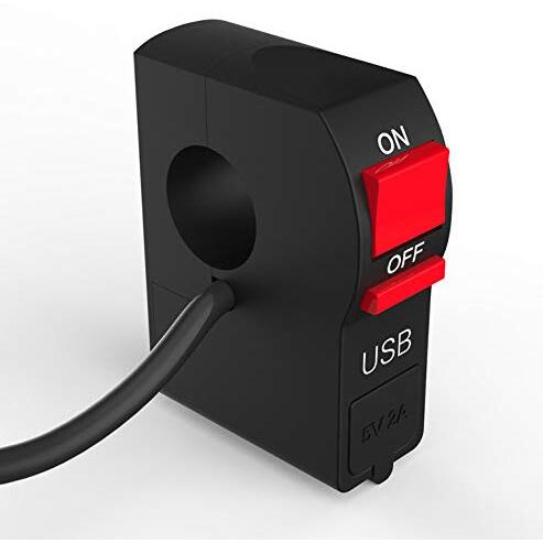 E-Generix New Multi-Function Motorcycle Usb Mobile Phone Charger Handle Switch Assembly 5V 2A By E-Generix