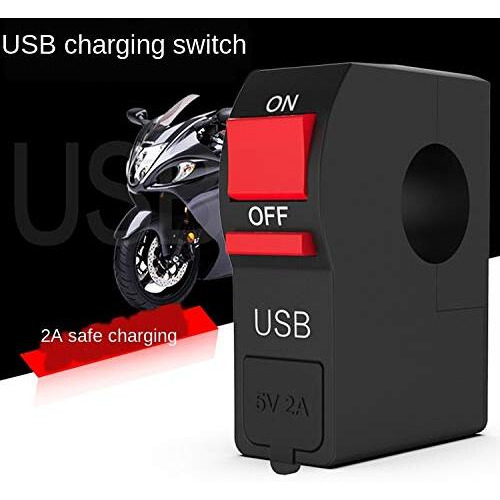 E-Generix New Multi-Function Motorcycle Usb Mobile Phone Charger Handle Switch Assembly 5V 2A By E-Generix