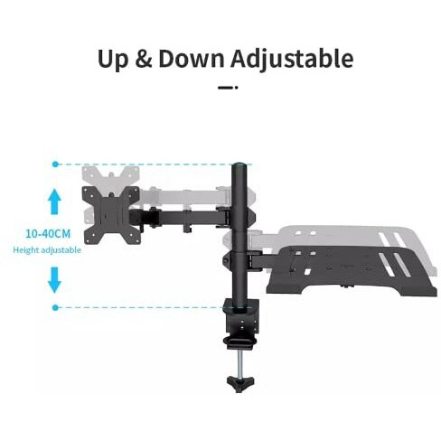 Gitru Height Adjustable Monitor Stand With Laptop Notebook Stand Monitor Mount For 13'-27'' Screen | Tilt Swivel