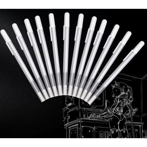 Worison 12 -Piece White Gel Pen Set, 0.6Mm Line Drawing Pen, Archival Ink Fine Point Tip Sketching Gel Pens