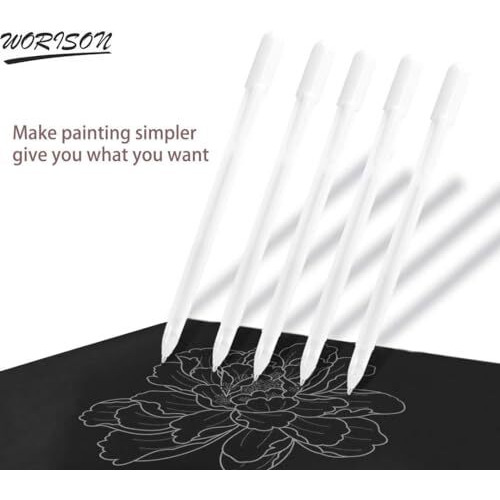 Worison 12 -Piece White Gel Pen Set, 0.6Mm Line Drawing Pen, Archival Ink Fine Point Tip Sketching Gel Pens