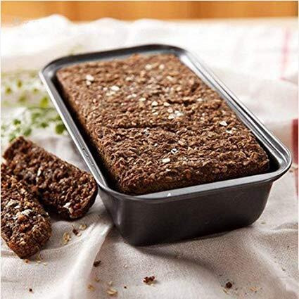 Lexazo Nonstick Aluminium Baking Bread Pan Loaf Cake Mould Rectangular Shape Cake Making Tin Loaf Mould/Microwave Oven Safe Baking Tools & Accessories For Home(1Pc), Black