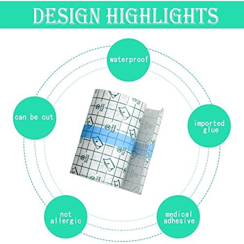 Chidakash Transparent Stretch Adhesive Bandage Clear Waterproof Bandages Dressing Tape For Shower Tattoos (7Cmx10M)