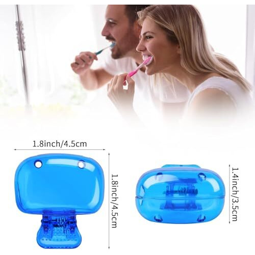 Chidakash 2 Pack Travel Toothbrush Head Covers Toothbrush Protector Cap Brush Pod Case Protective Portable Plastic Clip For Household Travel, Camping, Bathroom, School (Multicolor)