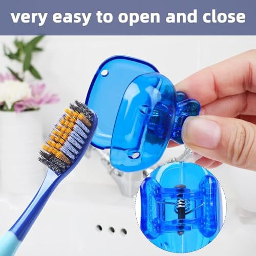 Chidakash 2 Pack Travel Toothbrush Head Covers Toothbrush Protector Cap Brush Pod Case Protective Portable Plastic Clip For Household Travel, Camping, Bathroom, School (Multicolor)