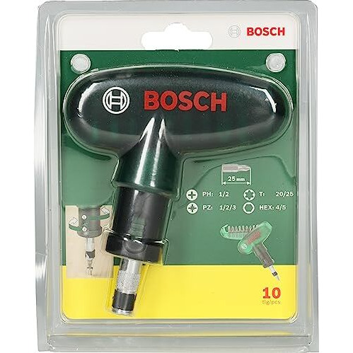 Bosch Ratchet Pocket Corded Screw Driver With 9 Screwdriver Bits (Multicolour, L  25 Mm)