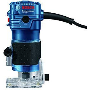 Bosch Gkf 550 Electric Hand / Palm Router, 550W, 33,000 Rpm, 6 (1/4") Mm Bit, Variable Speed, Soft Grip,1.4Kg + Parallel, Roller & Template Guide, 17 Mm & 10 Mm Spanner, Straight Bit, 1 Year Warranty