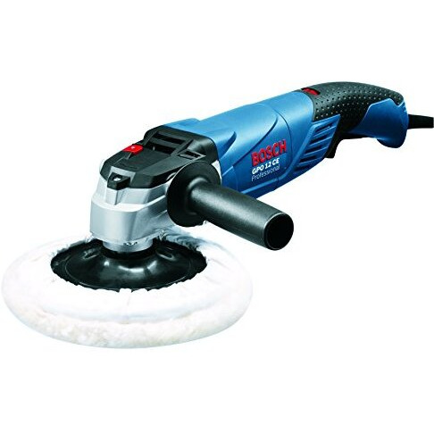 Bosch Gpo 12 Ce Heavy Duty Electric Polisher, 1,250W, M14, 180 Mm Pad Dia, 3,000 Rpm, Soft Grip, Constant Speed, 2.5 Kg + 6 Bosch Accessories, 1 Year Warranty