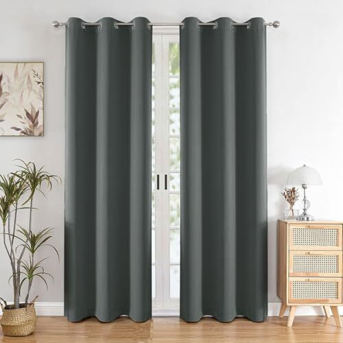 Homemonde Door Curtains 7 Feet Single Pcs Solid 92% Blackout Decorative For Living Room, Bedroom, Office 1 Piece Curtain