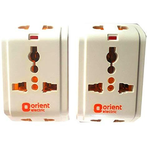 Orient Electric 3 Pin Universal Multi Plug Travel Adapter 6 Amp Pack Of 2
