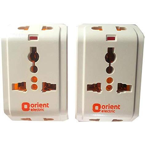 Orient Electric 3 Pin Universal Multi Plug Travel Adapter 6 Amp Pack Of 2