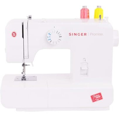 Singer Promise 1408 Zig-Zag Sewing Machine, 8 Built-In Stitches, 24 Stitches Functions With 70W Powerful Motor & Feed Dog With106 Teeth In 6 Rows (White)-Get Free Online Interactive Master Class