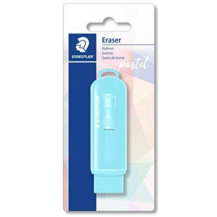 Staedtler 525 Ps Pvc-Free Eraser With Sliding Plastic Sleeve In Blistercard Containing 1 Eraser In Any Of 4 Assorted Pastel Colours