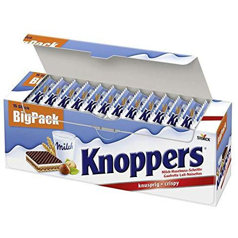 Knoppers Crispy Wafers With Nougat And Milk Cream (Box Of 15 Wafers X 25G Each)