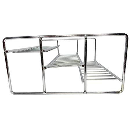 Jugte 3-Tier Step Standing Rack Stainless Steel Kitchen Cabinets Storage Racks Step For Kitchen Storage Countertop Display Shelf Organizer Condiment Shelf Rack (Small 28 X 24 X 12 Cm)