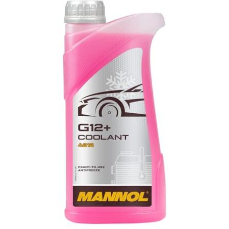 Mannol 4212 (1L) G12 + Ready To Use Coolant Antifreeze | Extended Service Life Up To Of Passenger Cars  Up To 250 Thousand Km| Commercial Vehicles  Up To 500 Thousand Km | Imported From Germany 1L