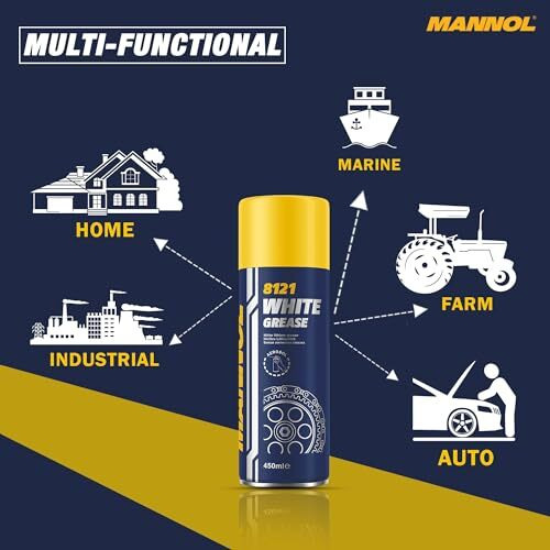 Mannol 8121 White Grease | Suitable For Automobiles | Water Engineering | Agricultural | Garden Equipment | Industry | Household | Imported From Germany (450Ml)