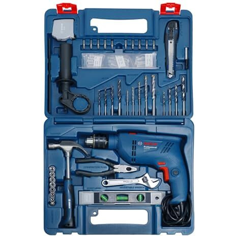 Bosch Gsb 600 Corded Electric Impact Drill, 100Pcs Accessory Set | 600 W Motor | Speed Of 3000 Rpm | Rated Torque Of 1.4 Nm | Impact Rate Of 48000 Bpm | Double Insulation | 1 Year Warranty