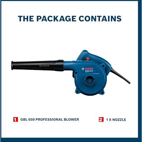 Bosch Gbl 650 Professional Blower - 16000 Rpm, 650W, 1.4 Kg | Air Flow Of 3.7 M3/Min | Efficiently Removes Dust & Dirt From Large Areas As Well As Smaller Spaces | 1 Year Warranty
