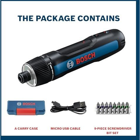 Bosch Go 3.0 Professional Screwdriver Kit | 9-Piece Screwdriver Bit Set| 2.0Ah Battery | Speed 360 Rpm | Torque 5/2 Nm | Push Start And Smart Stop | " Hex Universal Bit Holder| 1 Yr Warranty