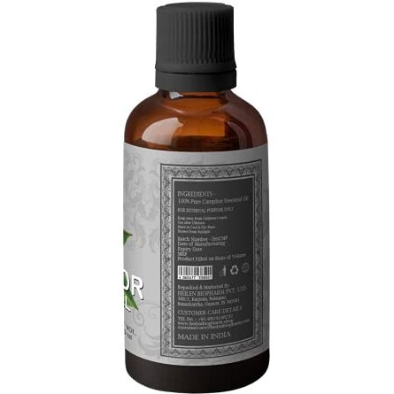 Heilen Biopharm Camphor Essential Oil - 100 Ml Per Bottle Pack Of 1, For Aromatheraphy & Insect Repellent (Cinnamomum Camphora)