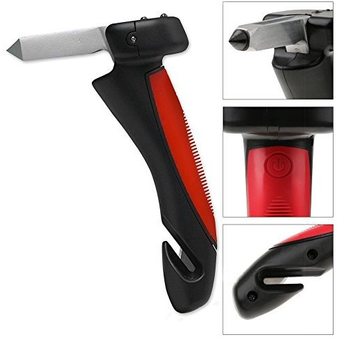 N M Z Car Handle Automotive Mobility Aid & Car Cane Support Handle With Flashlight & Spare Key Compartment Tools With Window Breaker & Seat Belt Cutter(Multicolour, 1 Pc)