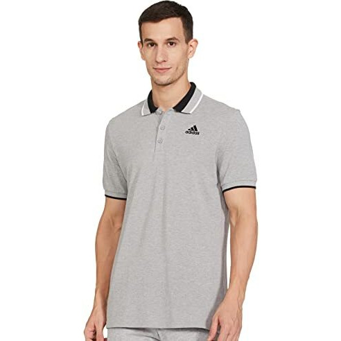 Adidas Men's Fitted Polo Shirt (Gr1301_Mgreyh S)