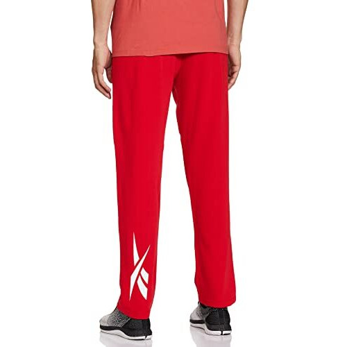 Reebok Men's Mid Rise Slim Pants (Hk9558_Red_L)