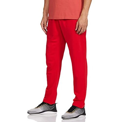 Reebok Men's Mid Rise Slim Pants (Hk9558_Red_L)