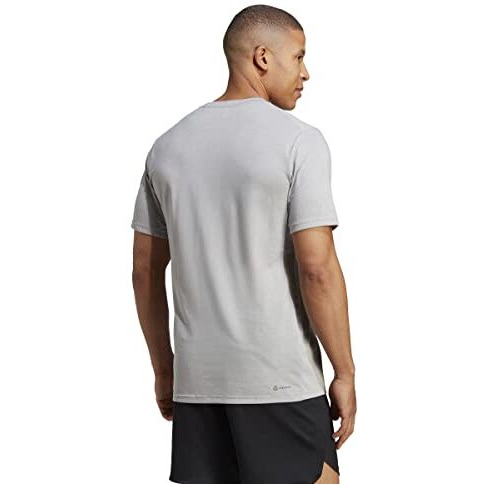 Adidas Men's Geometric Regular Fit T-Shirt (Ib8276_Mgreyh/Black