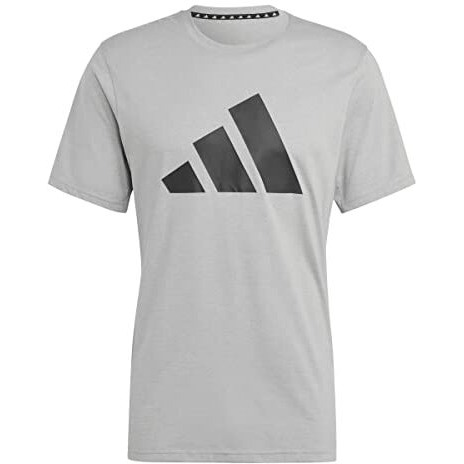 Adidas Men's Geometric Regular Fit T-Shirt (Ib8276_Mgreyh/Black