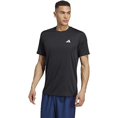 Adidas Men's Geometric Regular Fit T-Shirt (Ic7428_Black/White L)