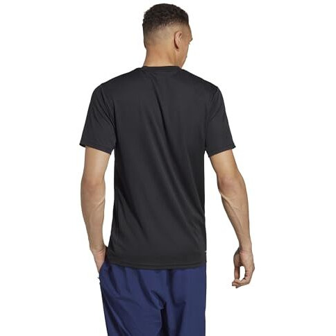 Adidas Men's Geometric Regular Fit T-Shirt (Ic7428_Black/White L)