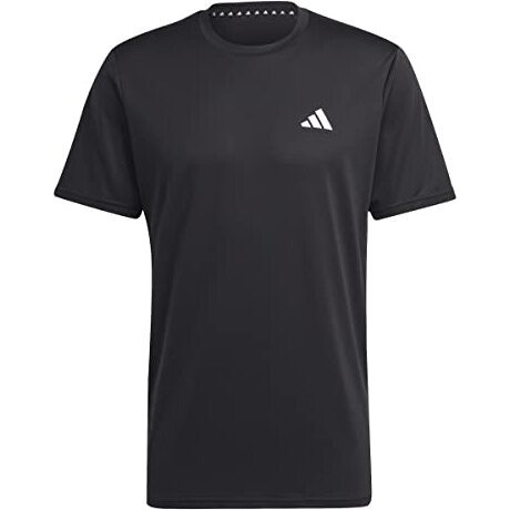 Adidas Men's Geometric Regular Fit T-Shirt (Ic7428_Black/White L)