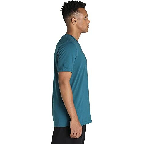 Puma Cotton Men's Solid Regular T-Shirt (67460005_High Risk Red-Blue Coral M)