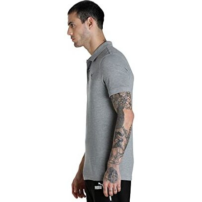 Puma Cotton Men's Letter Print Regular Fit T-Shirt (84934899_Medium Gray Heather M), Grey