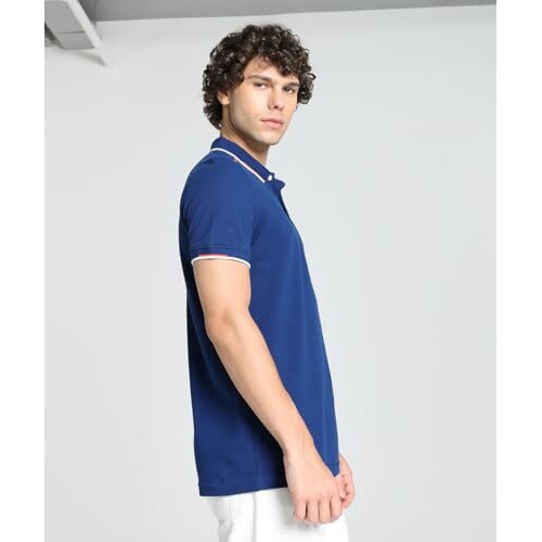 Puma Cotton Men's Letter Print Regular Fit T-Shirt (67040916_Blazing Blue Large)