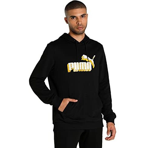 Puma Men's Cotton Hooded Neck Sweatshirt (67622701_Black_L)