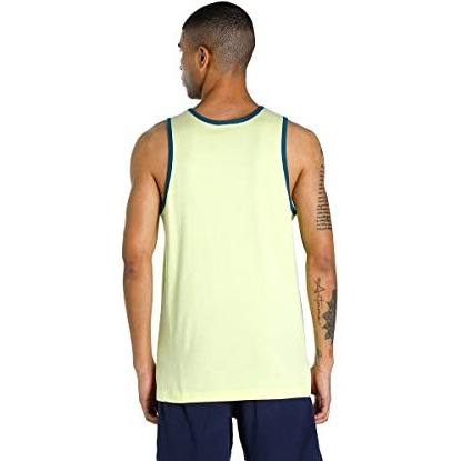 Puma Men's Solid Regular Fit T-Shirt (67651702_Blue Coral-Sunny Lime M)