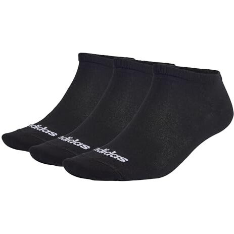 Adidas Unisex's T Lin Low 3P, Sports Socks, Black, Medium