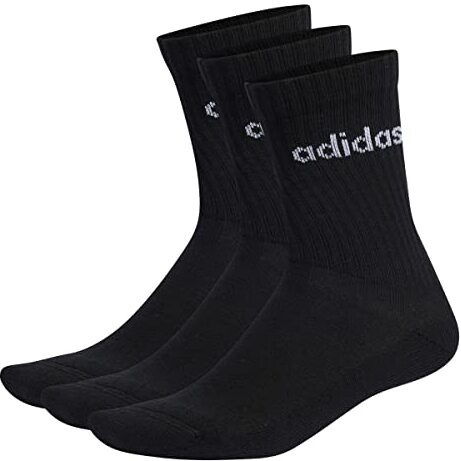 Adidas Polyester Crew Length Unisex Adult Training C Lin Crew 3P Crew Socks For All Season, Black