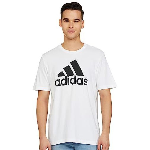Adidas Men's Geometric Fitted T-Shirt (Hz8963_White/Black