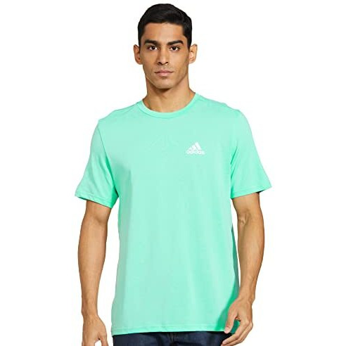 Adidas Men's Polyester In Smu Fe Tee Regular Fit Sports T-Shirts Pulmin/White (Xl)