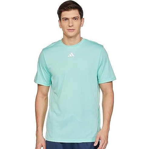 Adidas Men's Regular Fit T-Shirt (Iu0017_Easgrn/White/Silvmt