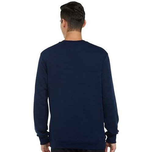 Adidas Men's Cotton Blend Crew Neck Regular Fit Sweatshirt (Je9381_Conavy_Large)