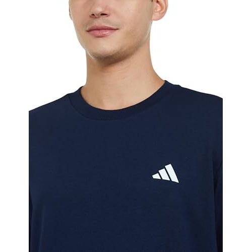 Adidas Men's Cotton Blend Crew Neck Regular Fit Sweatshirt (Je9381_Conavy_Large)