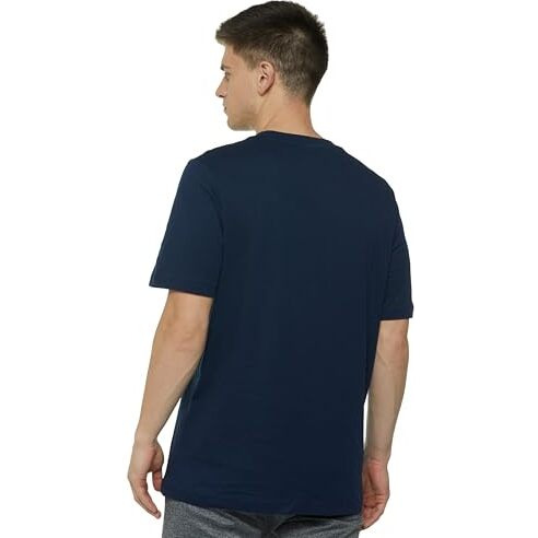 Adidas Men's Cotton Geometric Regular Fit T-Shirt (Je9364_Conavy, Large