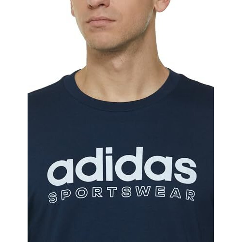 Adidas Men's Cotton Geometric Regular Fit T-Shirt (Je9364_Conavy, Large