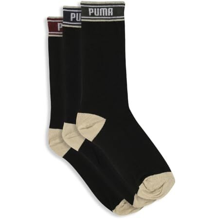 Puma Unisex-Adult Lifestyle Crew Socks 3P, Black, 39/42 (94054002)