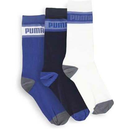 Puma Cotton Unisex-Adult Classic Crew Calf Length Socks 3P, Royal Sapphire/White, 39/42 (94057702)